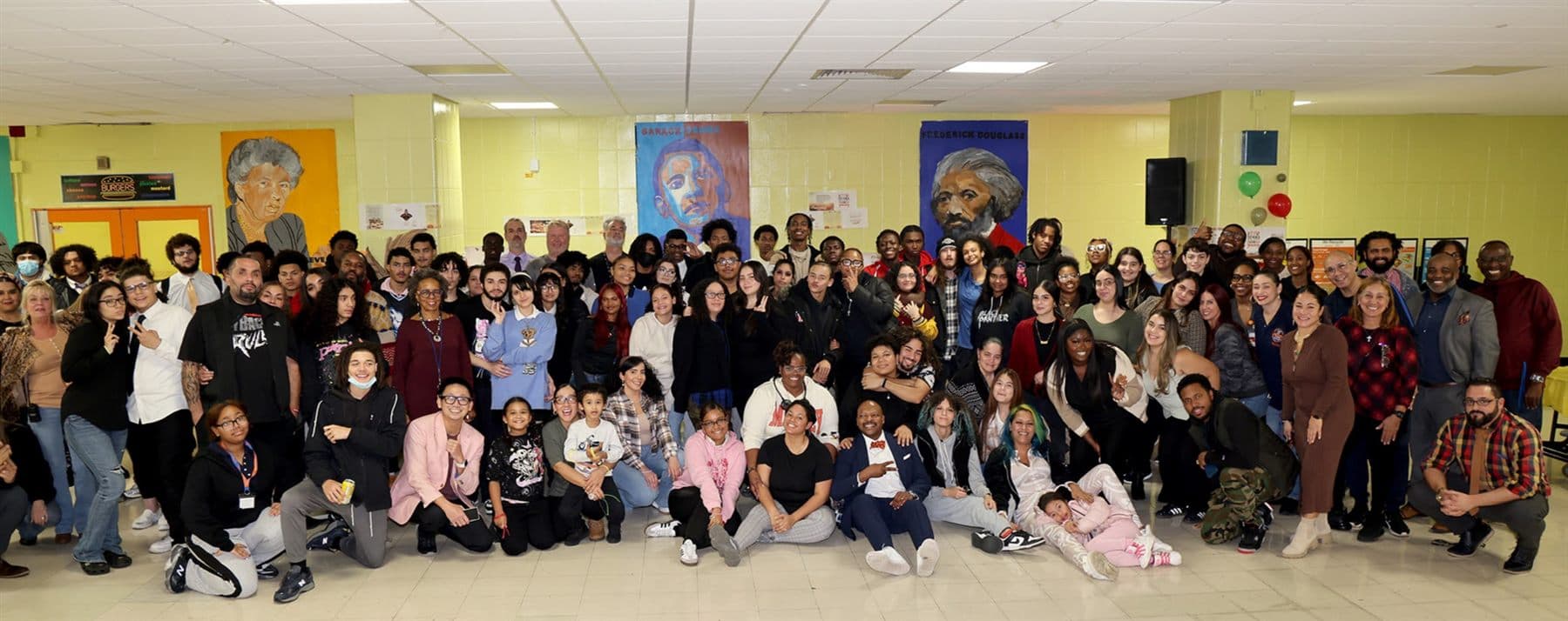 The Lehman YABC community — students, families, and staff gathered in the cafeteria